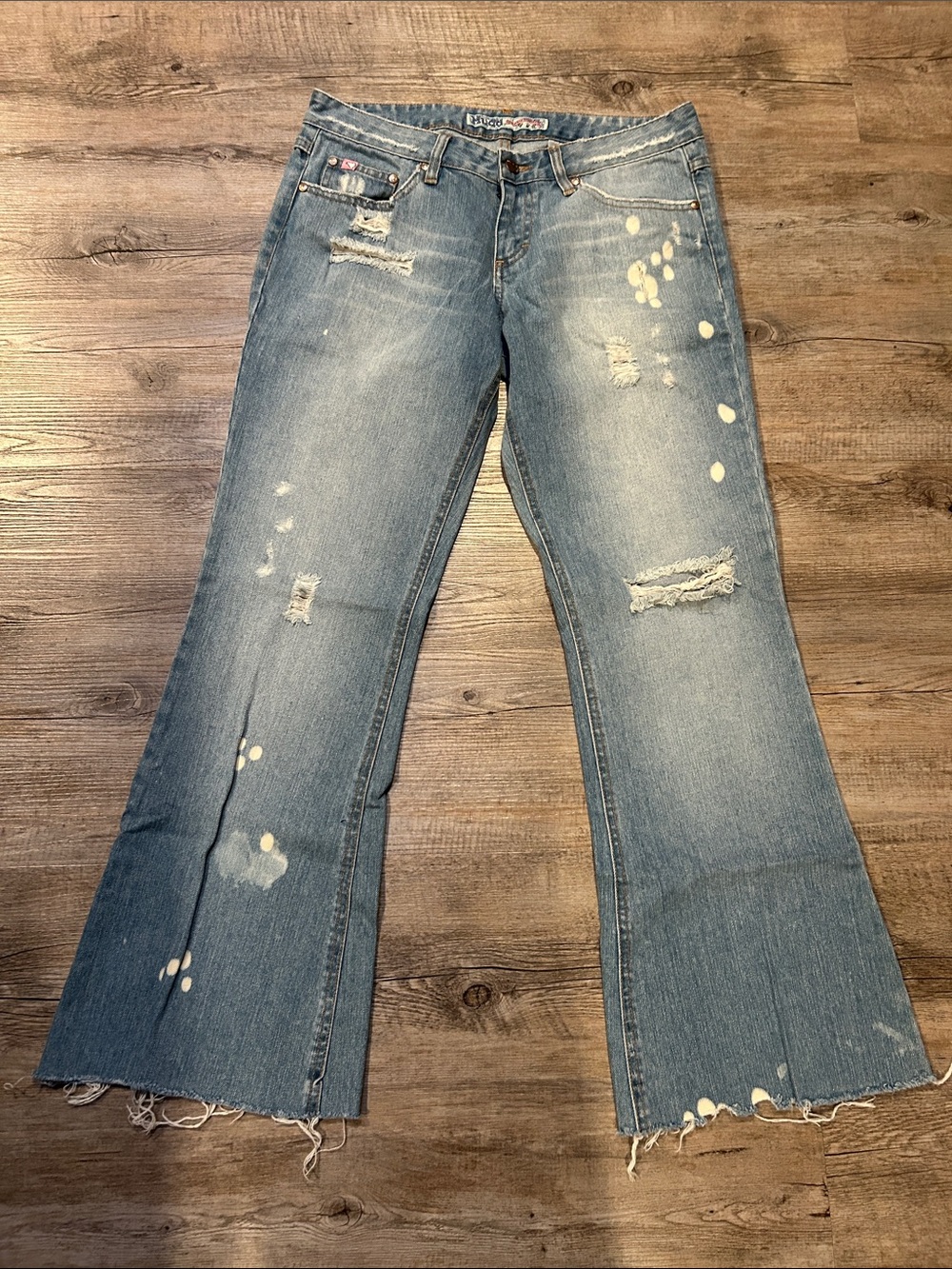 Vintage Mudd Flare Jeans women’s 9 bleach & distressed light